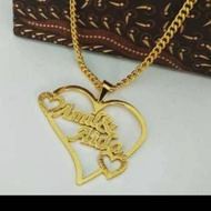 Couple Name Necklace/GOLD Plated CUSTOM Name Carved Necklace/Necklace Can Order GOLD - SILVER Name