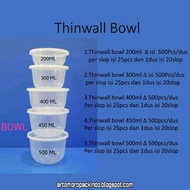 Thinwall 300 ML Bowl or Food Container Size 300ml Round Bowl