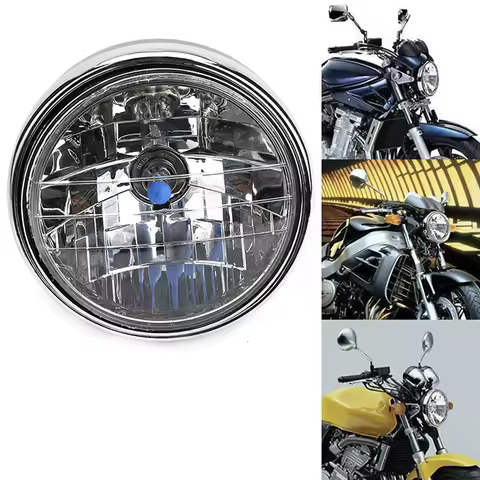 Universal 12V Motorcycle Headlight H4 Halogen Hernia Lamp For CB400 CB500 CB900