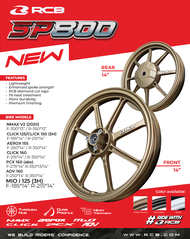 NEW! RCB Sport Rim 800 for Yamaha Mio 125 1.85F 2.15R 14" (3H) (SP800)