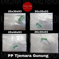Tjemara Gunung PP plastic bag 20x30x03, 20x35x03, 25x40x03, 28x40x03