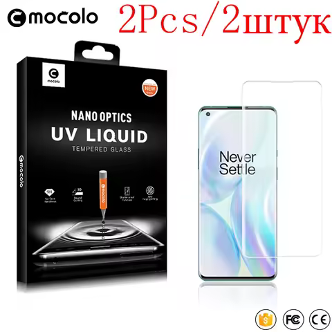 2Pcs Mocolo UV Full Screen Tempered Glass Film On For One Plus Oneplus 7 7t 8 9 10 11 12 12r 13 Pro 
