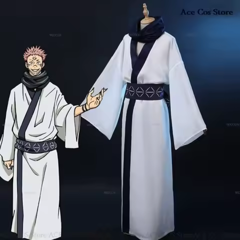 Ryomen Sukuna Cosplay Coatume Ryomen Sukuna Cosplay Wig Uniform Tattoo Stickers Halloween Party for 