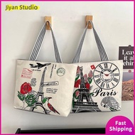 JIYAN2866 Large Capacity Women Shoulder Bag with Handle Canvas Handbag Fashion Fashion Print Crossbody Bag