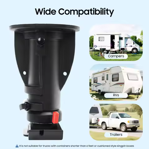 C5G1216 Cushioned 5th Wheel to Gooseneck Adapter, 12-16 Inch Adjustable Height, 20000 LBS Max Towing