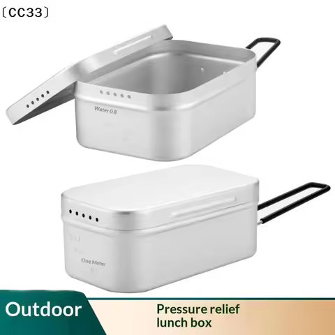 800/1400ML Aluminum Lunch Boxes Travel Camping Tableware Mess Tin Open Flame Heated Outdoor Camping 