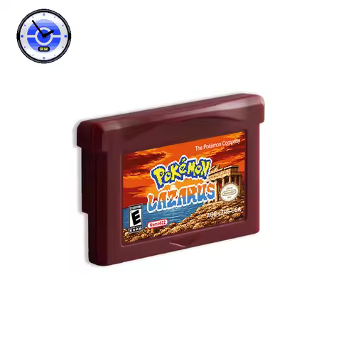 GBA 1M Flash RTC Pokemon Lazarus V2.0 Video Game Cartridge with Battery Rom Hack USA Version for GBA