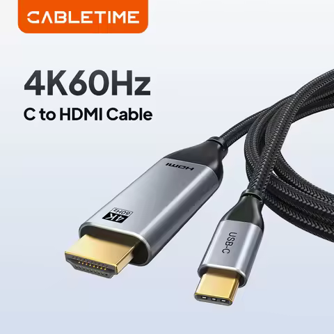 CABLETIME 4K 60Hz USB C to HDMI Thunderbolt 3 Type C HDMI Cable for Samsung Huawei macbook pro Air i