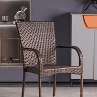 Outdoor Outdoor Chair Backrest Chair Living Room Rattan Chair Single Chair Garden Balcony Old-fashio