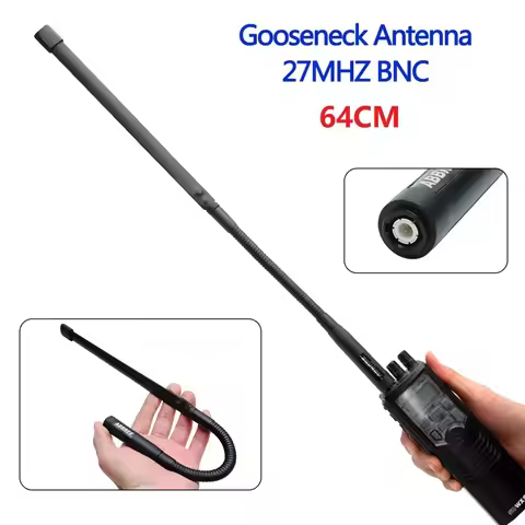 ABBREE 27MHZ BNC CS Gooseneck Tactical Antenna 64CM/25.19Inch for Motorola Walkie Talkie HT440 ICOM 
