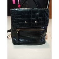 Authentic Brand Bag lulu Castagnett Second Hand New Condition. Color Black Crocodile Pattern Pump
