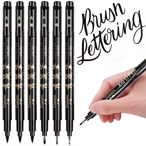 GN 4Pcs Calligraphy Pen Hand Lettering Art Pens Brush Ink Lettering Pens Markers for Writing Drawing