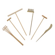12X Mini Japanese Zen Garden Rake Bamboo Tool Set Wooden Sandbox Sand Play Therapy Toy Kit