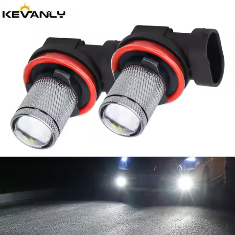 2pcs H7 H11 HB4 9006 HB3 9005 Fog Lights Bulb Mini Lens Super Bright White Car Daytime Running Lamp 