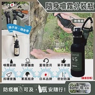 日本SLOWER-戶外防疫密封防漏酒精噴霧隨身瓶(矽膠護套附扣環- 50ml/瓶)可分裝乾洗手,防蚊液,消毒液 橄欖綠