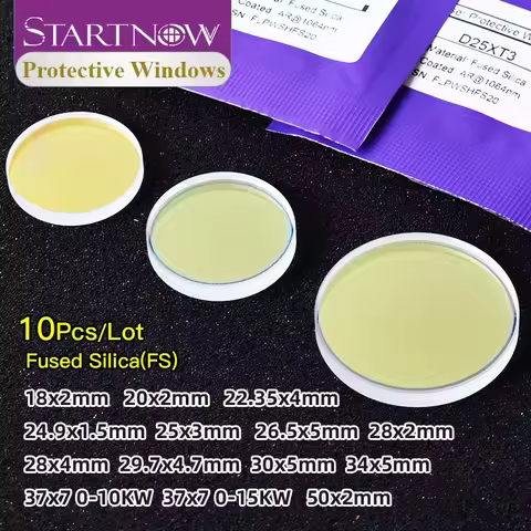 Startnow Hot Sale 10PCS Laser Machine Protective Windows 30x5 28x4 37x7 1064nm Fiber Len For Raytool