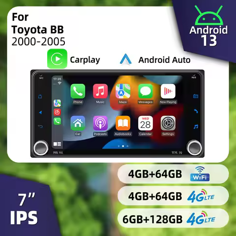 2 Din Radio for Toyota BB 2000-2005 7" Screen Android Car Multimedia Wireless Carplay Android Auto H
