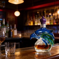 SK_ Lead-free Glass Whiskey Container Whiskey Bottle Stopper Eagle Shaped Whiskey Decanter 350ml Han