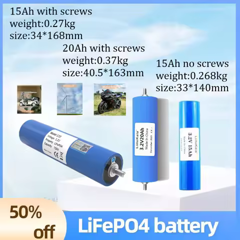 33140 40135 34168 3.2V 15Ah 20Ah LiFePO4 Battery Phosphate Cell for 4S 12V 24V Motorcycle Car Motor 