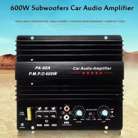 PA-80D 1000W PA-60A 600W 12V Universal Amplifier Board Mono Car Audio Power Amplifiers Powerful Bass