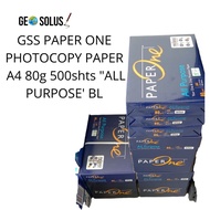 GSS PAPER ONE PHOTOCOPY PAPER A4 80g 500shts "ALL PURPOSE' BL