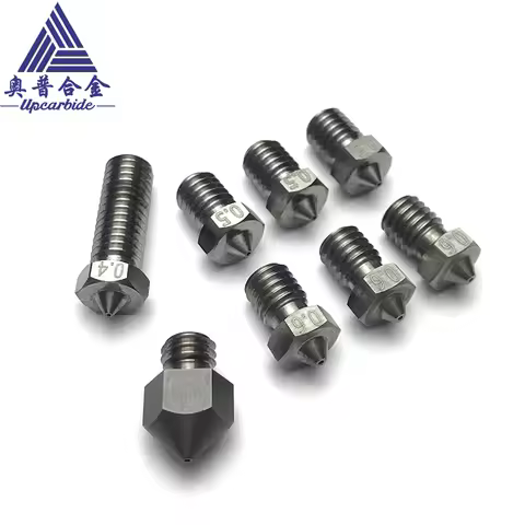 3D V6 Nozzle Solid Carbide 92.5hra Nozzle 3d Printer 0.4/0.5/0.6mm Nozzles for 3D Printer