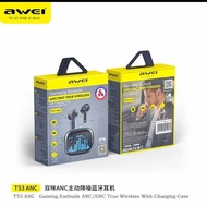 Awei T53 ANC Bluetooth Earbuds IPX6 Waterproof 360° HiFi Stereo Sound Sports Earphones V5.3 ENC Low 