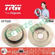 (2pc) TRW Disc Brake Rotor Rear for DF7928 for Kia Rio III (UB) 1.4 CVVT (262mm)