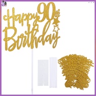 Glitter Cake Topper 90th Birthday Decorations Party Number Cupcake Goldendoodle Ornament Desktop Top