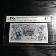 PMG 45 WAYANG 10 GULDEN 1939 TTD SMITH