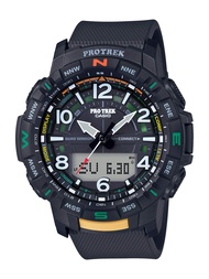 Men's Pro Trek Bluetooth Connected Quartz Sport Watch with Resin Strap, Black, 22.2 (Model: PRT-B50-
