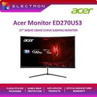 Acer Nitro ED270US3 27″ WQHD 180Hz Curved Gaming Monitor (Speaker, DP, HDMI, 3 Yrs Wrty)