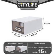 Citylife 15L Stackable Storage Chest Drawers box Home Organizer Drawer Plastic Cabinet G-5201