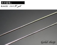 Gold Italy 585 White K Necklace Length 40cm [kn 005] -Width 1mm