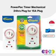 PowerPac Timer Mechanical 24hrs plug for 15A Plug