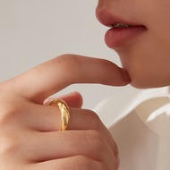 IFF Jewelry 18K Gold Ring au750 Diamond Pattern K Gold Diamond Ring Female Niche Design High-End Rin