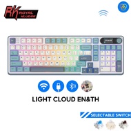 RK ROYAL KLUDGE S98 คีย์บอร์ดเกมมิ่งไร้สายพร้อมจอแสดงผลอัจฉริยะและปุ่มปรับ คีย์บอร์ดเชิงกลแบบบลูทูธแ