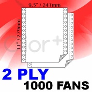 FLYNX - NCR Computer Form 2Ply 9.5” X 11” (1000 Fans/Box) All White