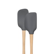 Tovolo Flex-Core Wood Handled Mini Spatula & Spoonula Set of 2