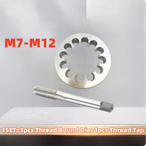 1Set Metric Screw Hand Tap and Die Set Fine Thread Dies Taps Suit M7M7.5M8M8.5M9M9.5M10M11M12 X 0.5 