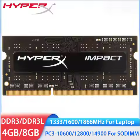 HYPERX Memoria Laptop RAM DDR3 DDR3L 8GB 4GB 1600MHz 1866MHz 1333MHz Memory SODIMM 204Pins PC3-12800