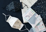 星空款 手工製口罩套 2 件組 - 4 層布料 棉質雙層紗