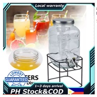 【2023】4L 5L 8L 10L Juice Drink Glass Jar Dispenser with Stand and Faucet