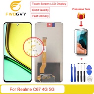 หน้าจอ LCD สำหรับด้านหน้า6.72นิ้ว C67 Realme 4G 5G ชิ้นส่วนอะไหล่สำหรับซ่อมหน้าจอสัมผัส LCD