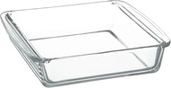 iwaki BC222 Heat Resistant Glass Cake Pan, Cake Pan, Au Gratin Plate, Square Shape, 10.0 x 8.3 x 2.4