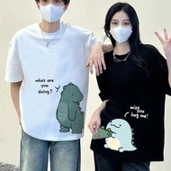 [Ready Stock] Pure Cotton Couples Short Sleeve T-Shirt - Casual Loose Fit Streetwear Style 6191