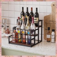[h3w732xnj.ph] Coffee Syrup Rack 3-Storey Storage Rack Wine Rack Wine Rack Kitchen Seasoning