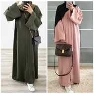 Abaya Arab Bahan Jetblack Polos Full Kancing Cetit Busui Bisa Jd