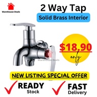 Brass Chrome Two Way Tap | 2 Way Tap Double Tap