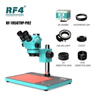 RF4 3.5-100X HDMI 2K Camera Trinocular Stereo Zoom Microscope  0.5X 2X Barlow Lens BGA  Soldering   